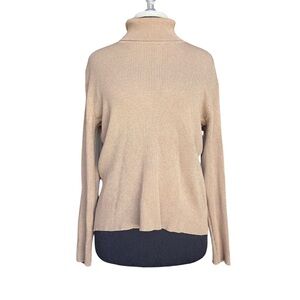 Nine West Stretch Ribbed Turtleneck Sweater Camel Women’s XXL